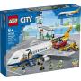 LEGO City Passenger Airplane 60262, with Radar Tower, Airport Truck with a Car Elevator, Red Convertible, 4 Passenger and 4 Airport Staff Minifigures, plus a Baby Figure, New 2020 (669 Pieces)