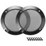 uxcell 2pcs 4'' Speaker Grill Mesh Decorative Circle Woofer Guard Protector Cover Audio Parts Black