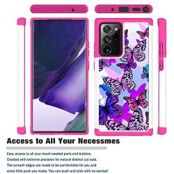 Yerebel Galaxy Note 20 Ultra Case 6.9 Inch/Galaxy Note 20 Ultra 5G Cute Case for Girls, Shockproof Defender Heavy Duty Phone Cover Cases for Samsung Galaxy Note 20 Ultra (Butterfly)