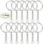 100pcs 1''/25mm Metal Split Key Ring with Chain Silver Key Ring Keychain Ring Parts Open Jump Ring and Connector Accessories for DIY (100pcs Split Key Ring with Chain) 100pcs 1''/25mm Metal Split Key Ring with Chain Silver Key Ring Keychain Ring Parts Open Jump Ring and Connector Accessories for DIY (100pcs Split Key Ring with Chain)
