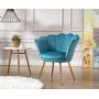 Chairus Living Room Chair, Mid Century Modern Retro Leisure Velvet Accent Chair with Golden Metal Legs, Vanity Chair for Bedroom Dresser, Upholstered Guest Chair, Light Blue