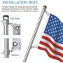 YARKOR Flag Pole Clip, Aluminum Alloy Flag Pole Rings, 360 Degree Rotating Tangle Free Flagpole Flag Mounting Rings Spinning Flag Pole Kit with Carabiner for 0.75-1.02 Inch Diameter(Sliver)