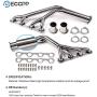 ECCPP Exhaust System SDD-HDSFM64TY Replacement Exhaust Manifolds Fit for 64-70 Mustang 260 289 302 TRI-Y Stainless Header