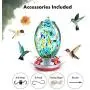 Muse Garden Hummingbird Feeder for Outdoors, Hand Blown Glass, 25 Ounces, Containing Ant Moat, Starry Night Muse Garden Hummingbird Feeder for Outdoors, Hand Blown Glass, 25 Ounces, Containing Ant Moat, Starry Night