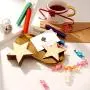 Tatuo 60 Pieces Natural Wooden Star Cutouts Shape Wooden Star Embellishments and 60 Pieces Natural Twine for Christmas Home Party Decoration