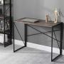 Writing Computer Desk 39'' Modern Simple Study Desk Industrial Style Folding Laptop Table for Home Office Notebook Desk Brown Desktop Black Frame