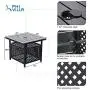 PHI VILLA Outdoor Metal Bistro Side Dining Chair and Umbrella Base Table Outdoor Metal Steel Furniture Set of 3 PHI VILLA Outdoor Metal Bistro Side Dining Chair and Umbrella Base Table Outdoor Metal Steel Furniture Set of 3
