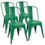 Furmax Metal Chairs Indoor/Outdoor Use Stackable Chic Dining Bistro Cafe Side Chairs Set of 4 (Green) Furmax Metal Chairs Indoor/Outdoor Use Stackable Chic Dining Bistro Cafe Side Chairs Set of 4 (Green)
