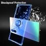 Galaxy Note 10+ Plus/5G Case, Anti Scratch & Anti Slip Soft TPU Clear Case with 360 Degree Rotation Finger Ring Kickstand [Work with Magnetic Car Mount] for Samsung Galaxy Note 10+ Plus,Blue