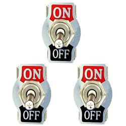 Etopars 3 X Heavy Duty 20A 125V 15A 250V SPST 2 Terminal Pin ON/Off Rocker Toggle Switch Flick Metal