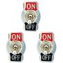 Etopars 3 X Heavy Duty 20A 125V 15A 250V SPST 2 Terminal Pin ON/Off Rocker Toggle Switch Flick Metal