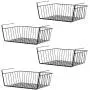 Under Shelf Basket 4 Pack Hanging Under Shelf Storage Organizer Black Metal Wire Grid Under Table Shelf Storage Basket Rack for Pantry Cabinet Desk Bookshelf Office Closet Under Shelf Basket 4 Pack Hanging Under Shelf Storage Organizer Black Metal Wire Grid Under Table Shelf Storage Basket Rack for Pantry Cabinet Desk Bookshelf Office Closet