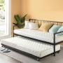 Zinus Eden Twin Daybed and Trundle Set / Premium Steel Slat Support / Daybed and Roll Out Trundle Accommodate Twin Size Mattresses Sold Separately Zinus Eden Twin Daybed and Trundle Set / Premium Steel Slat Support / Daybed and Roll Out Trundle Accommodate Twin Size Mattresses Sold Separately