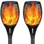 YoungPower Landscape Solar Torch Lights, Waterproof Flickering Flames Torches Lights Outdoor Solar Flame Lights Decoration Lighting Dusk to Dawn Auto On/Off Security Light for Deck Yard Driveway, 2P