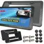 Aootf Carbon Fiber License Plate Frame- Aluminum 2 Pack 2 Holes Black License Plate Frames for US Vehicles, Front & Rear Holder with Screws,Black Screw Caps and 2Pcs Backed Foam Anti-Rattle Pads