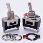 Twidec /3Pcs Heavy Duty Rocker Toggle Switch 20A 125V SPST 2 Position 2 Pin ON/Off Switch with Metal Bat Waterproof Boot Cap Cover Ten-1021