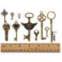 KeyZone 100 Pcs Vintage Antique Bronze Mixed Skeleton Key Charms Pendants DIY for Jewelry Making and Handmaking