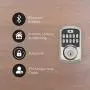 Kwikset 99420-001 Aura Bluetooth Programmable Keypad Door Lock Deadbolt Featuring SmartKey Security, Satin Nickel