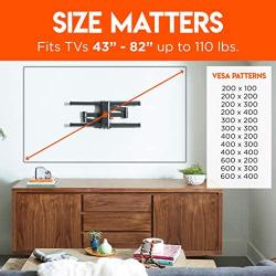 ECHOGEAR Full Motion Articulating TV Wall Mount Bracket for TVs Up to 82'' - Smooth Extention, Swivel, & Tilt - Wall Template for Easy Install - Centers & Levels After Mounting Plus Hides Your Cables