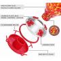 Hapito Hummingbird Feeder for Outdoors - Hand Blown Glass, 26 Ounces Nectar Capacity, No Leaking/Rustless, Containing Ant Moat, Metal Hook, Hemp Rope and Brush