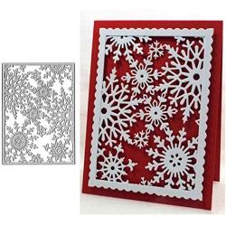 Christmas Snowflake Metal Die Cuts,Frame Snow Flower Cutting Dies Cut Stencils for DIY Scrapbooking Album Decorative Embossing Paper Dies for Card Making