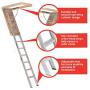 Louisville Ladder AA2210 Elite Aluminum Attic Ladder, 375 Pound Load Capacity, 22-1/2 x 54''