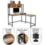 YOLENY 55 Inch L-Shaped Computer Desk with Hutch,Space-Saving Corner Desk with Storage Shelves,Home Office Desk Study Workstation for Home,Office