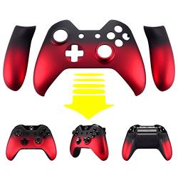 eXtremeRate Shadow Red Soft Touch Front Housing Shell Faceplate Replacement Parts Side Rails Panel for Xbox One Standard Controller W/3.5 mm