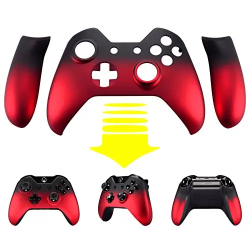 eXtremeRate Shadow Red Soft Touch Front Housing Shell Faceplate Replacement Parts Side Rails Panel for Xbox One Standard Controller W/3.5 mm eXtremeRate Shadow Red Soft Touch Front Housing Shell Faceplate Replacement Parts Side Rails Panel for Xbox One Standard Controller W/3.5 mm