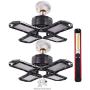 Smiling Shark LED 2PCS 120W Garage Light with Motion Sensor, High Lumens Bright Ceiling Lights with 4 Adjustable Panels for Warehouse, Basement, Parking Lot, Barn