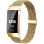 MioHHR Metal Bands Compatible with Fitbit Charge 3 / Charge 4 Bands for Women Men, Breathable Stainless Steel Replacement Wristband Accessories for Charge 3 SE Fitness Activity Tracker, Gold