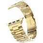 Seinit Stainless Steel Watch Band Replacement Strap Compatible with Apple Watch Series 6/5/4/3/2/1 44mm/42mm, Golden Yellow