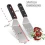 Leonyo Griddle Metal Spatula Set of 2, Food Grade Griddle Accessories - Stainless Steel Pancake Hamburger Turner Flipper for Flat Top Cast Iron BBQ Hibachi Cooking, Dishwasher Safe