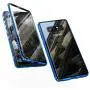 Compatible with Samsung Galaxy Note 8 Case, Jonwelsy 360 Degree Front and Back Transparent Tempered Glass Cover, Strong Magnetic Adsorption Technology Metal Bumper (Blue)