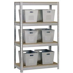 Muscle Rack LB111310 Steel Galvanized Utility Bins 12'' Width x 11'' Height x 17'' Depth (Pack of 6)