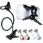 ITART Plastic Flexible Long Arms Gooseneck Clip Clamp Stand Universal Cell Phone Holder - Black ITART Plastic Flexible Long Arms Gooseneck Clip Clamp Stand Universal Cell Phone Holder - Black
