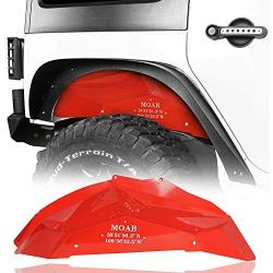 Hooke Road Rear Inner Fender Liners Compatible with Jeep Wrangler JK & Unlimited 2007-2018 (Bright Red)