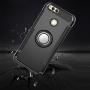 Orzero TPU + PC Hybrid Dual Layer Case Compatible for Huawei Honor 7X, Huawei Mate SE Full Body Heavy Duty Protection 360 Rotating Metal Ring (Adsorbed Iron Plate) (Huawei Honor 7X Not Included)-Grey