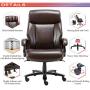 STARSPACE High Back Big & Tall 400lb Bonded Leather Office Chair Large Executive Desk Computer Swivel Chair - Heavy Duty Metal Base, Adjustable Tilt Angle, Ergonomic Design for Lumbar Support, Brown