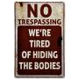 JOYIN 2 PCS Halloween Signs, No Trespassing, Funny Metal Tin Sign for Halloween Decorations, Creepy Home Decor