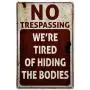 JOYIN 2 PCS Halloween Signs, No Trespassing, Funny Metal Tin Sign for Halloween Decorations, Creepy Home Decor