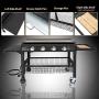 U-MAX 4-Burner Portable Propane Gas Grill 2 in 1 with steel gas griddle flat top & 741sq. Inch BBQ Grill Plate Pan, CSA Approved Outdoor Folding Barbecue Cooking Station for Home, Camping, Party