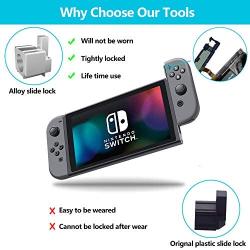 Joy-con Replacement Latches For Nintendo Switch, Yoelike Metal Lock Buckles Repair Tools Kit for Nintendo Switch NS Joy Con with Screwdrivers (silver)