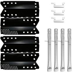 Uniflasy Grill Burners Tube Pipe, Heat Plate Shield Tent and Crossover Carry Over Tube Replacement Parts Kit for Stok SGP4330SB, SGP4331, SGP4130N, Stok Quattro 4 Burner Grills