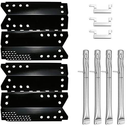 Uniflasy Grill Burners Tube Pipe, Heat Plate Shield Tent and Crossover Carry Over Tube Replacement Parts Kit for Stok SGP4330SB, SGP4331, SGP4130N, Stok Quattro 4 Burner Grills