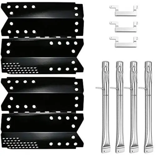 Uniflasy Grill Burners Tube Pipe, Heat Plate Shield Tent and Crossover Carry Over Tube Replacement Parts Kit for Stok SGP4330SB, SGP4331, SGP4130N, Stok Quattro 4 Burner Grills Uniflasy Grill Burners Tube Pipe, Heat Plate Shield Tent and Crossover Carry Over Tube Replacement Parts Kit for Stok SGP4330SB, SGP4331, SGP4130N, Stok Quattro 4 Burner Grills