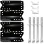 Uniflasy Grill Burners Tube Pipe, Heat Plate Shield Tent and Crossover Carry Over Tube Replacement Parts Kit for Stok SGP4330SB, SGP4331, SGP4130N, Stok Quattro 4 Burner Grills