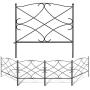 Amagabeli Decorative Garden Fence 24in x 10ft Outdoor Rustproof Metal Landscape Wire Fencing Folding Wire Patio Fences Flower Bed Animal Dogs Barrier Border Edge Section Edging Decor Picket Black