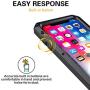iPhone XR Case, CarterLily Full Body Shockproof Dustproof Waterproof Aluminum Alloy Metal Gorilla Glass Cover Case for Apple iPhone XR 6.1 inch - Black