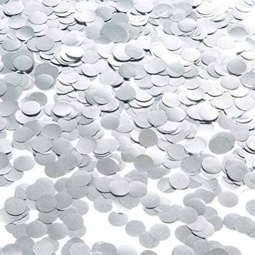 MOWO Silver Metallic Confetti Circle Dots Table Decoration and Wedding Party Decoration 1cm in Diameter (Metallic Silver,60 Grams)